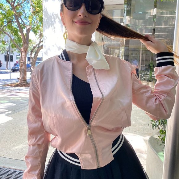 NWT- Pink Ladies satin bomber jacket Limited Edition - last ones available - Picture 6 of 6